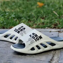 حراج ویژه دمپایی مردانه پسرانه  راحت وسبک رنگ کرم طوسی  جذاب  و شیک با ارسال رایگان