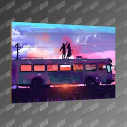 تخته شاسی طرح A Couple Dancing and Romancing on a Bus MDF-56