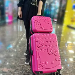 ست چمدان 20 اینچ و کیف آرایشی هلوکیتی