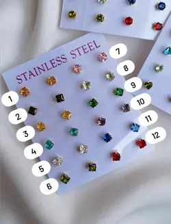 نگینی ریز رنگی مربع