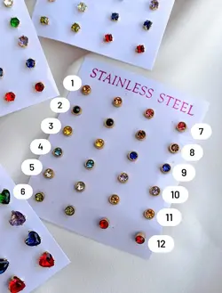 گوشواره نگینی دورطلایی