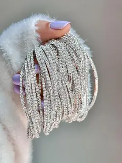 دستبند نگینی سفید