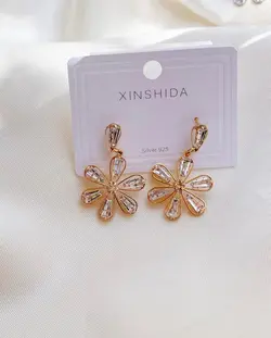 گوشواره گل کریستالی