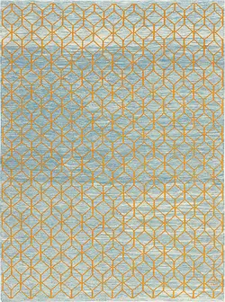 گلیم سوزنی دستباف آذربایجان طرح اشری هندسی آبی 69062