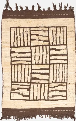 گبه دستباف بختیاری خشتی قهوه ای پنج متری  8132-R