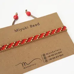 M0136 _ دستبند قرمز  ( منجوق میوکی )