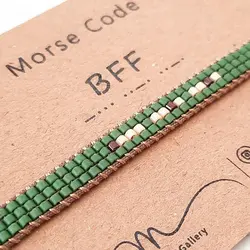 M0039 _ دستبند مورس سبز ( منجوق میوکی )