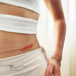 M0075 _ زنجیر کمر و بدن استیل و منجوق ( منجوق میوکی )