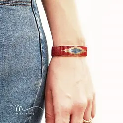 M0045 _ دستبند با طرح مینیمال ( منجوق میوکی )