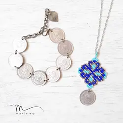 M0015 _ دستبند سکه و گردنبند ( منجوق میوکی )