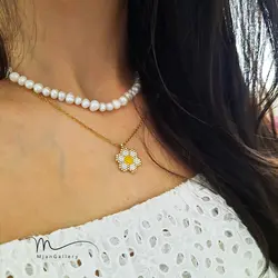 M0005 _ گردنبند گل بابونه ( منجوق میوکی )