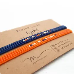 M0041 _ دستبند مورس طلایی، سرمه ای، نارنجی LIGHT ( منجوق میوکی )