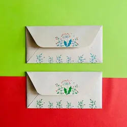پاکت اسکناس کرافت نخودی سبز و آبی(بسته 2 عددی)