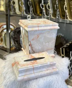 سطل و جا دستمال pvc طرح سنگ