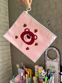 پوشه A5 خرس صورتی