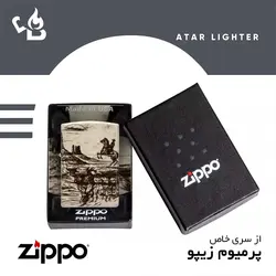 فندک زیپو اصل 48518 طرح وسترن