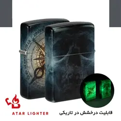 فندک زیپو اصل 48562 طرح قطب نما و روح