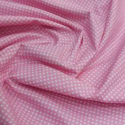 پارچه کتان نخ خالدار صورتی (F84)