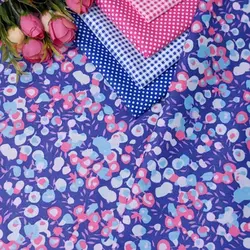 پارچه کتان نخ آبرنگی زمینه آبی پررنگ (F78)