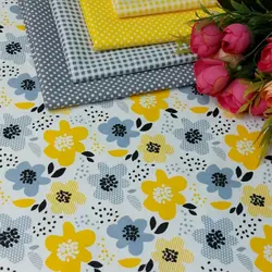 پارچه نخ پنبه گلدار زمینه سفید (B15)