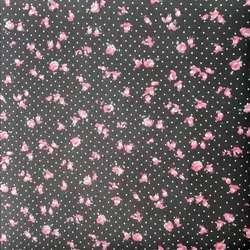 پارچه کتان نخ گل ریز زمینه مشکی (F53)