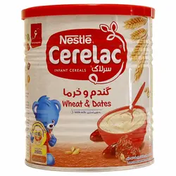 سرلاک گندم و خرما به همراه شیر نستله حجم 400 گرمی