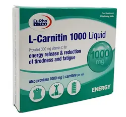 ویال ال-کارنیتین 1000 لیکوئید یوروویتال 6 عدد