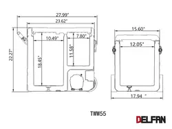 یخچال فریزر 55 لیتری آلپیکول مدل TWW55