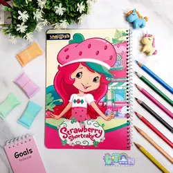 دفتر مشق خط دار و حاشیه دار 50 برگ طرح توت فرنگی