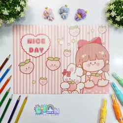 پوشه دکمه دار طرح دختر کیوت 4