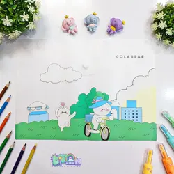 پوشه دکمه دار طرح خرس سفید 3