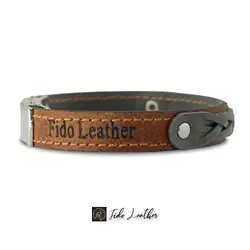 دستبند چرم بافتی