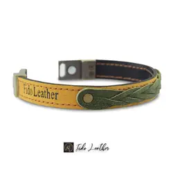 دستبند چرم بافتی