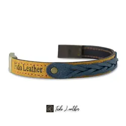 دستبند چرم بافتی