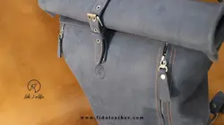 کوله پشتی چرم رول تاپ