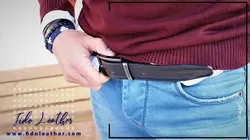 کمربند چرم سه لایه 3.5 سانتیمتر دور دوخت یراق نرمال