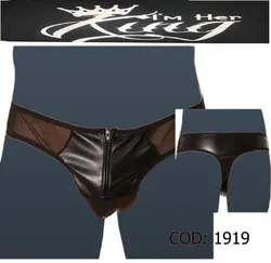 شورت مردانه فانتزی چرم زیپدار 1919 king