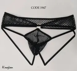 شورت مردانه فانتزی توری زنبوری حلقه دار کینگ 1947 king