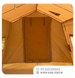 چادر مسافرتی KMS کمپینگ اسکان رنگ کرمی نسکافه ای 12نفره دو پوش عادی