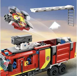 لگو سری سیتی مدل کامیون فرماندهی آتش نشانی 60374 - LEGO® City Fire Brigade Command Truck 60374-Toy Construction Set with Unmanned Land and Air Vehicles