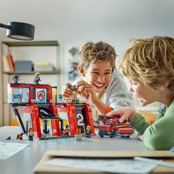 لگو سری سیتی مدل ایستگاه آتش نشانی با ماشین آتش نشانی 60414 - LEGO City Fire Station with Fire Truck 60414- Creative Toy Building Set with Fire Garage