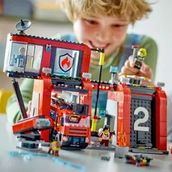 لگو سری سیتی مدل ایستگاه آتش نشانی با ماشین آتش نشانی 60414 - LEGO City Fire Station with Fire Truck 60414- Creative Toy Building Set with Fire Garage