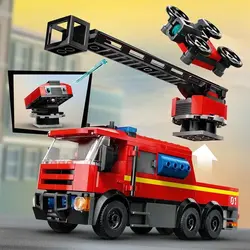 لگو سری سیتی مدل ایستگاه آتش نشانی با ماشین آتش نشانی 60414 - LEGO City Fire Station with Fire Truck 60414- Creative Toy Building Set with Fire Garage