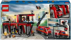 لگو سری سیتی مدل ایستگاه آتش نشانی با ماشین آتش نشانی 60414 - LEGO City Fire Station with Fire Truck 60414- Creative Toy Building Set with Fire Garage