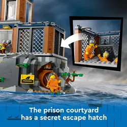 لگو سری سیتی مدل زندان در جزیره آلکاتراز ۶۰۴۱۹ - LEGO City Police Prison Island 60419-Toy Building Set with Creative Police Helicopter