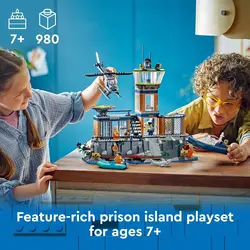 لگو سری سیتی مدل زندان در جزیره آلکاتراز ۶۰۴۱۹ - LEGO City Police Prison Island 60419-Toy Building Set with Creative Police Helicopter