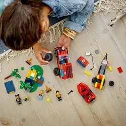 لگو سری سیتی مدل کامیون آتش نشانی 4x4 با قایق نجات 60412 - LEGO City 4x4 Fire Truck with Rescue Boat 60412