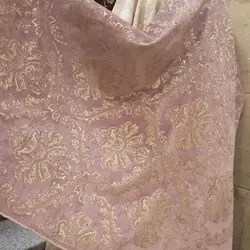 پارچه مخمل ترک مناسب مبل و دکوری پرده در عرض 140 در طرح متنوع رنگ کرم صورتی