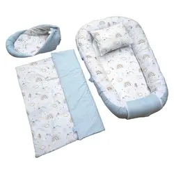 تشک گارددار ست 4 تکه طرح رنگین کمان آبی