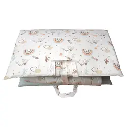 ست تشک و پتو نوزاد3 تکه طرح رنگین کمان آبی